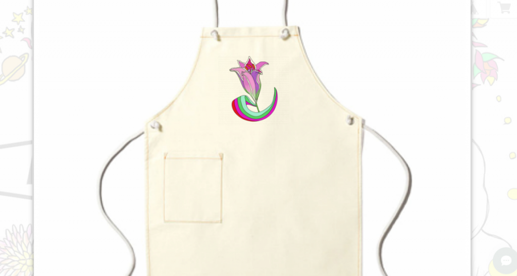  Flowering of The Pink Lily  キャンバスエプロン