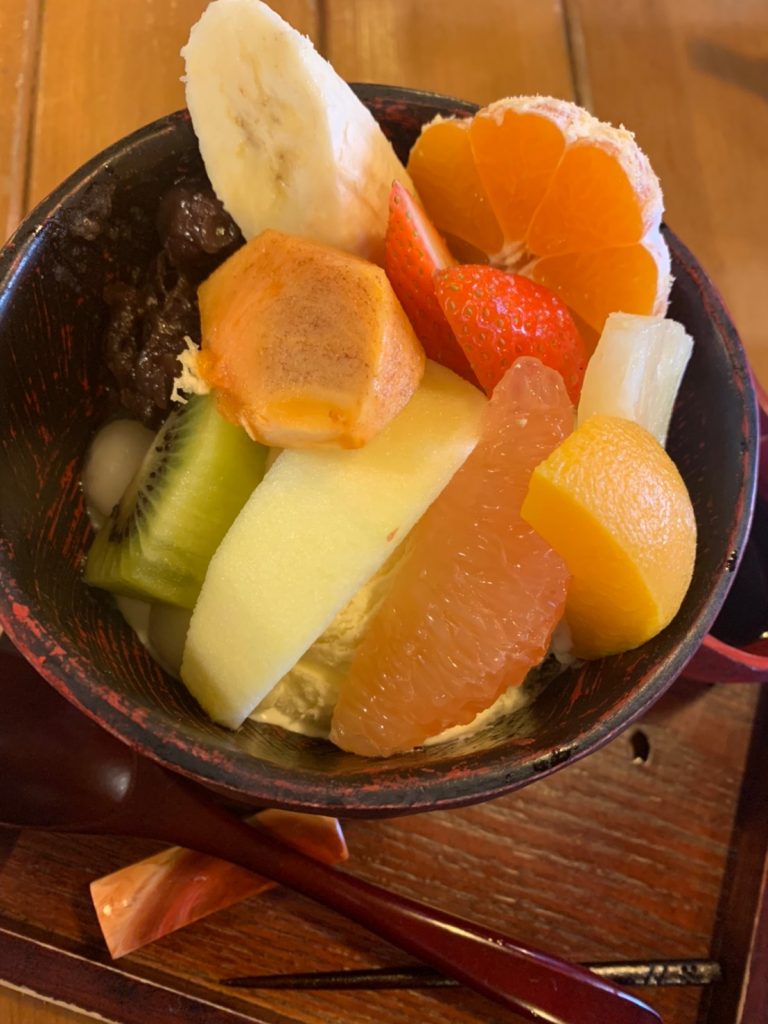 不曹庵（ふそうあん）＠河口湖
大人気のフルーツあんみつ。妻もかなり好きです。